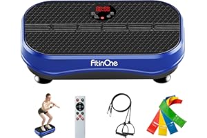 FitinOne Vibration Plate Exercise Machine for Lymphatic Drainage Massager, 330 Lbs Capacity Full Whole Body Workout Equipment with Loop Bands for Women Men, Fitness Platform for Weight Loss
