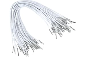 PATIKIL 10 Inch Elastic Barbed Cord, 100 Pcs 1.6mm Loop Stretch Round String with Metal Barb Fasteners for Hats Masks Menus C