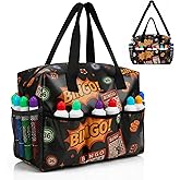 CVVD Bingo Bag with Multiple Pockets - Black | Water Resistant Portable Storage Organizer Holds Bingo Daubers, Bingo Game Accessories Suitable for Adults &amp; Seniors