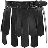 Miaeowve Medieval PU Leather Roman Tassel Skirt Adjustable Viking Warrior Fringe Belt