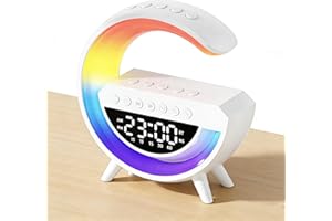 CTJWANRU Big G Bluetooth Speaker with Wireless Charging, Alarm Clock and Ambient Light - A Multi-Functional Bluetooth Speaker