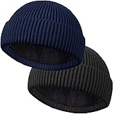 ROYBENS Wool Fisherman Beanie for Men Women, Knit Cuffed Fleece Lined Beanies Winter Warm Hat Skull Cap Unisex