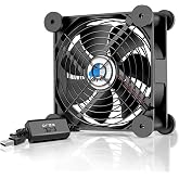 Easy Cloud USB Computer Fan, 120mm USB Fan with 3 Speeds Controller Small PC USB Fans for Cooling Cabinet Case Receiver Server DVR Greenhouse TV Router Xbox PlayStation