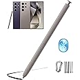 Galaxy S24 Ultra S Pen [WithBluetooth] Replacement for Samsung Galaxy S24 Ultra 5G All Verisons Stylus Pen 4096 Pressure Sensor, Air Command Touch-Free Control+ 5*Tips (Light Gray)