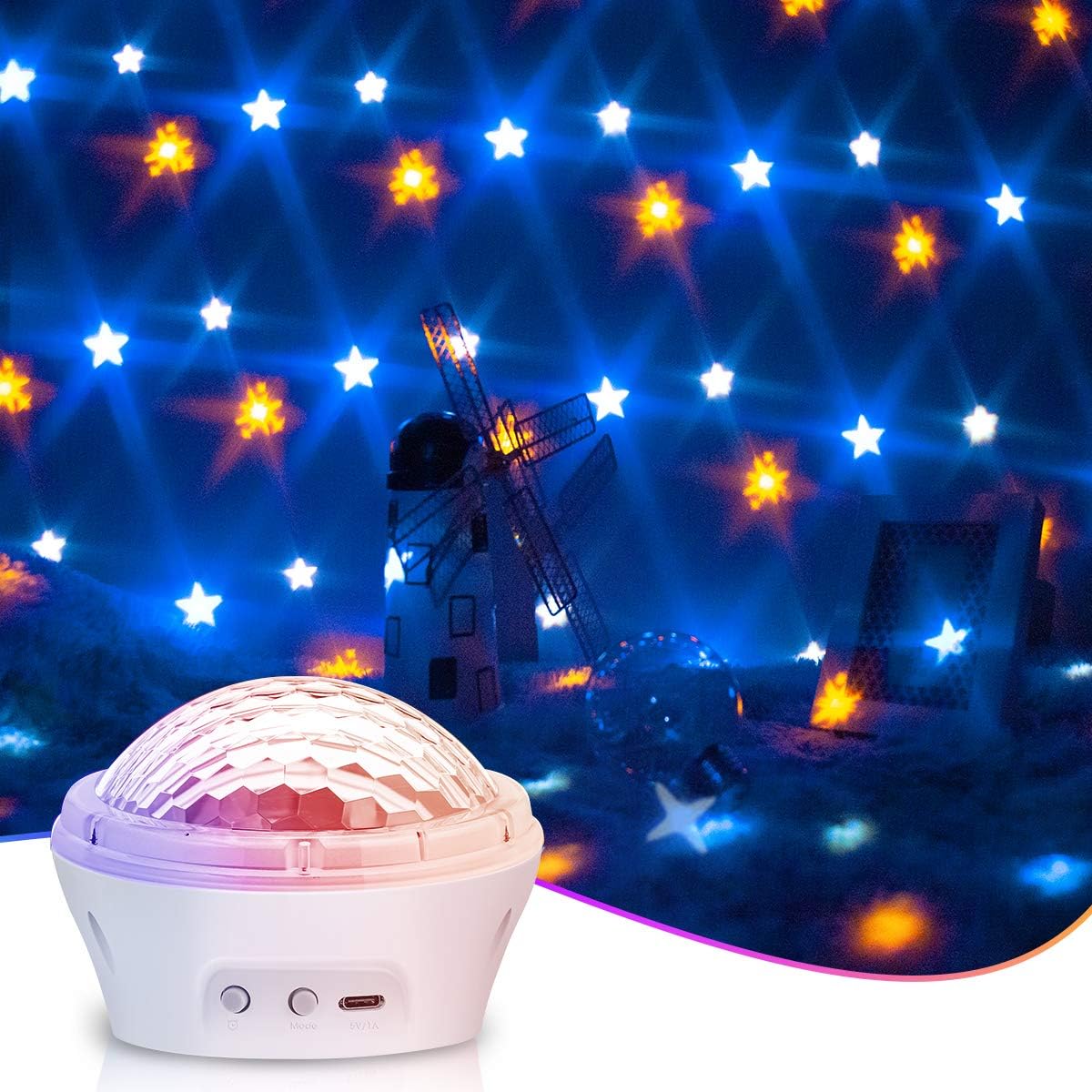 Star Projector Night Light, Sky LED Night Light Lamp Timer Design & 4