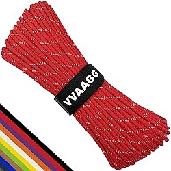 VVAAGG Reflective Paracord Rope 100FT, 7 Strand