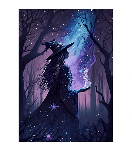 Kaliosy 5D Diamond Painting Kit - Skeleton Woman Roses Full Drill Art, 14x14 Inch DIY Craft