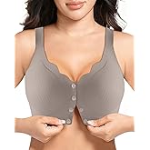 Tupaba Jelly Front Closure Bras for Women Wireless Padded Post Surgery Bra No Underwire Seamless Full Coverage Comfortable