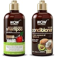 WOW Apple Cider Vinegar Shampoo and Hair Conditioner Set Increase Gloss, Hydration, Shine, Reduce Itchy Scalp, Dandruff…