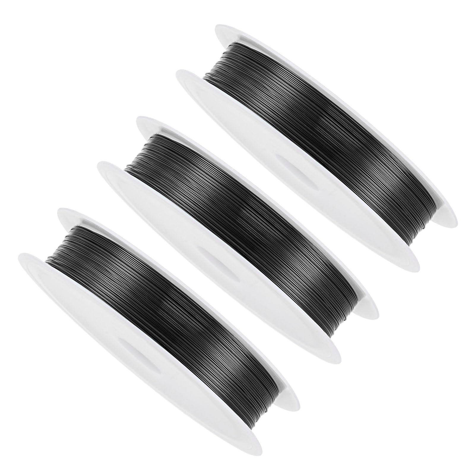 CoCud Copper Wire, 28 Gauge 0.3mm Dia 15m Length, Copper Anti-Rust Smooth Beading Wires Black - (Applications: for DIY Crafts), 3-Pieces
