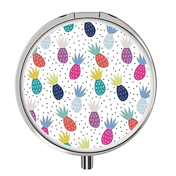 Folding Pill Box, Customized Colorful 3 Compartment Medicine Storage Case Portable Travel Metal Pill Cases