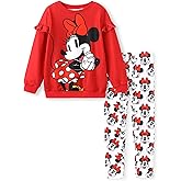 Disney Frozen Minnie Mouse Stitch Princess Fall Toddler Girl Outfit 2 Piece Girl Clothes Long Sleeve Sweatshirt and Leggings