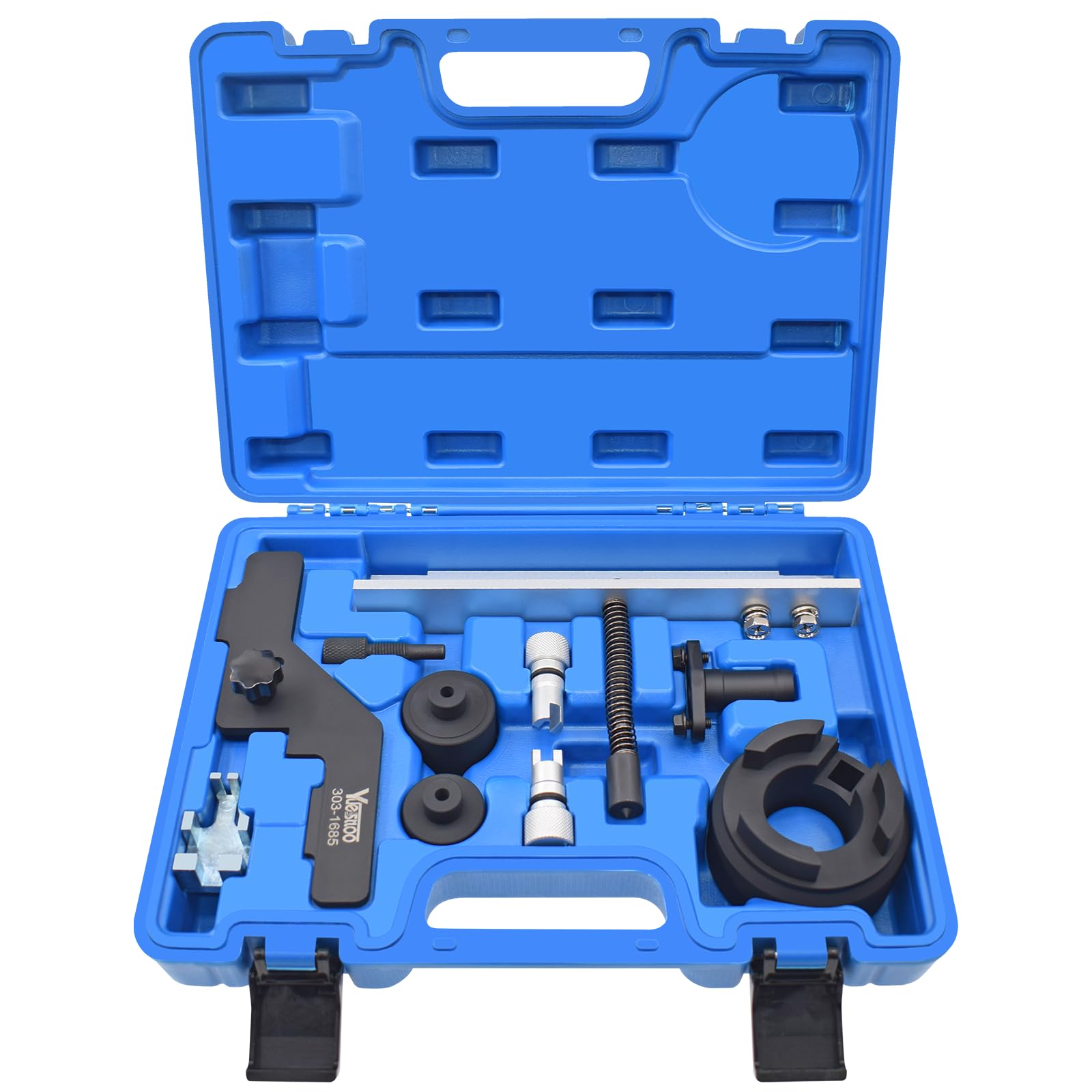 Photo 1 of Camshaft Alignment Holding Timing Kit Balance Shaft Preload Tool Crankshaft Damper Holder VCT Solenoid Seal Installer Compatible with Ford 2.0 2.3 303-1511 303-1685 303-1686 303-1687 303-1688 303-1689