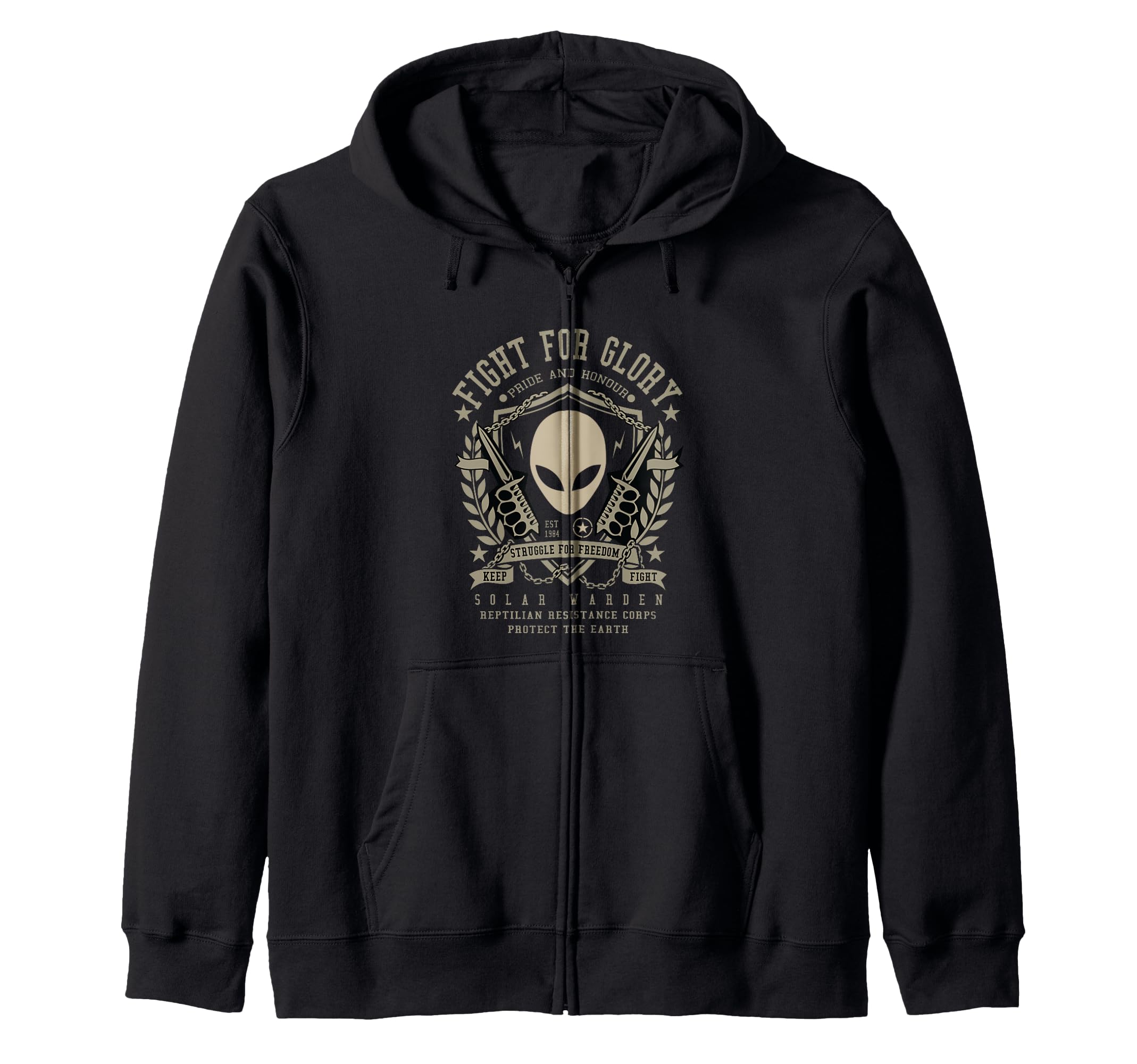 Secret Space Program / Disclosure / Reptilian Corps Design Zip Hoodie