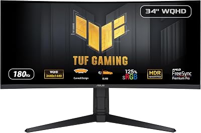 ASUS TUF Gaming VG34VQL3A 34in Curved Monitor 3440x1440 180Hz 1ms