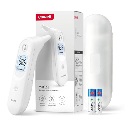 yuwell Digital Thermometer for Adults and Kids | Medical Graded Ear Thermometer, Baby and Kid Friendly | Measurement in Seconds, High Temperature Alert, Large Display, 7 Reading Storage
