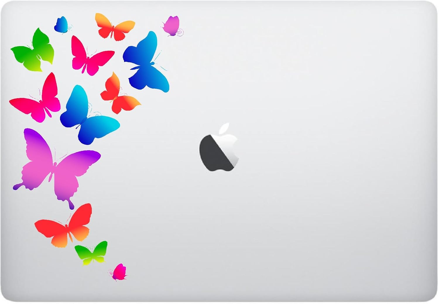 Epic Designs Laptop Sticker - Colorful Butterflies Flying Away- Matte Black Skins Stickers