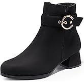Harvest Land Women's Ankle Boots Low Heels Suede Chunky Fashion Booties