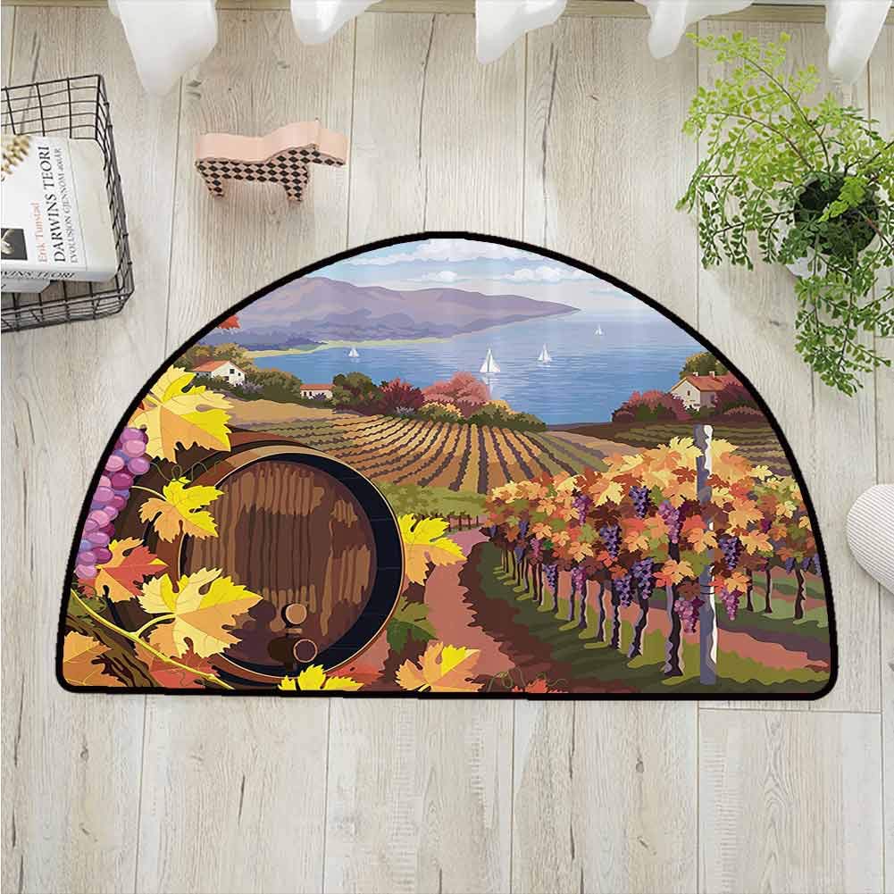 Designed Kitchen Bathroom Floor Mat Colorful Winery Decor,Barrel
