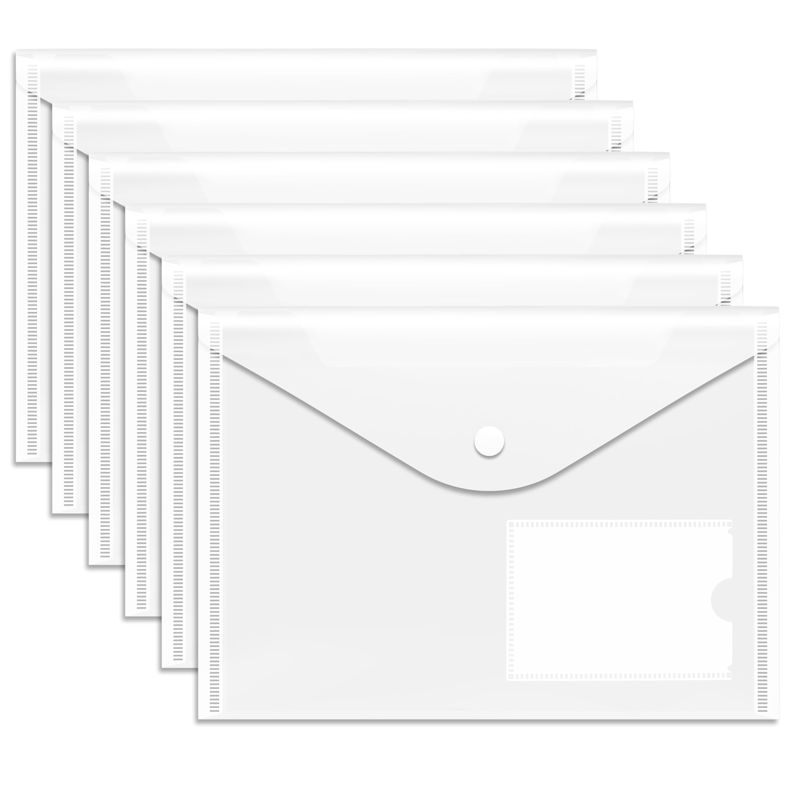 A5 Document Wallet-6 Pack Plastic Wallets A5 with Popper Plastic Folders Document Files Popper Wallet Envelope Folders Pockets