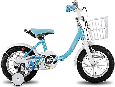 Amazon Co Jp Haizhen 青い子供用自転車 12インチ炭素鋼フレーム自転車 2 5歳の男の子のために 補助輪付きバスケットベル ホーム キッチン