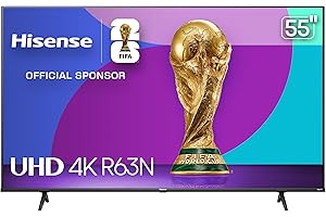 Hisense 55R63N-55 inch 4K UHD HDR LED Roku Smart TV-2024
