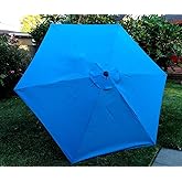 BELLRINO DECOR 10ft 6 ribs Replacement LAKE BLUE STRONG AND THICK Umbrella Canopy (Canopy Only) LAKE-106