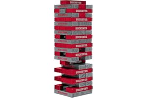 Wild Sports NCAA Pro Football Tabletop Stackers Block Game for College Football Fan, Dorm Game, Tailgate