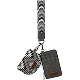 Montana West Wrangler Aztec Keychain Wristlet Wallets for Women Western Dual Pouch Wristlet Credit Card Holder Wallet with Zipper Pocket WG2211-W0051GY
