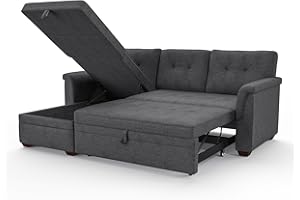 LOVMOR Sectional Sofa 84inch L Shaped Sleeper of Convertible Lounge Pull Out Couch Bed and Storage Chaise for Home Living Room Apartment Dorm