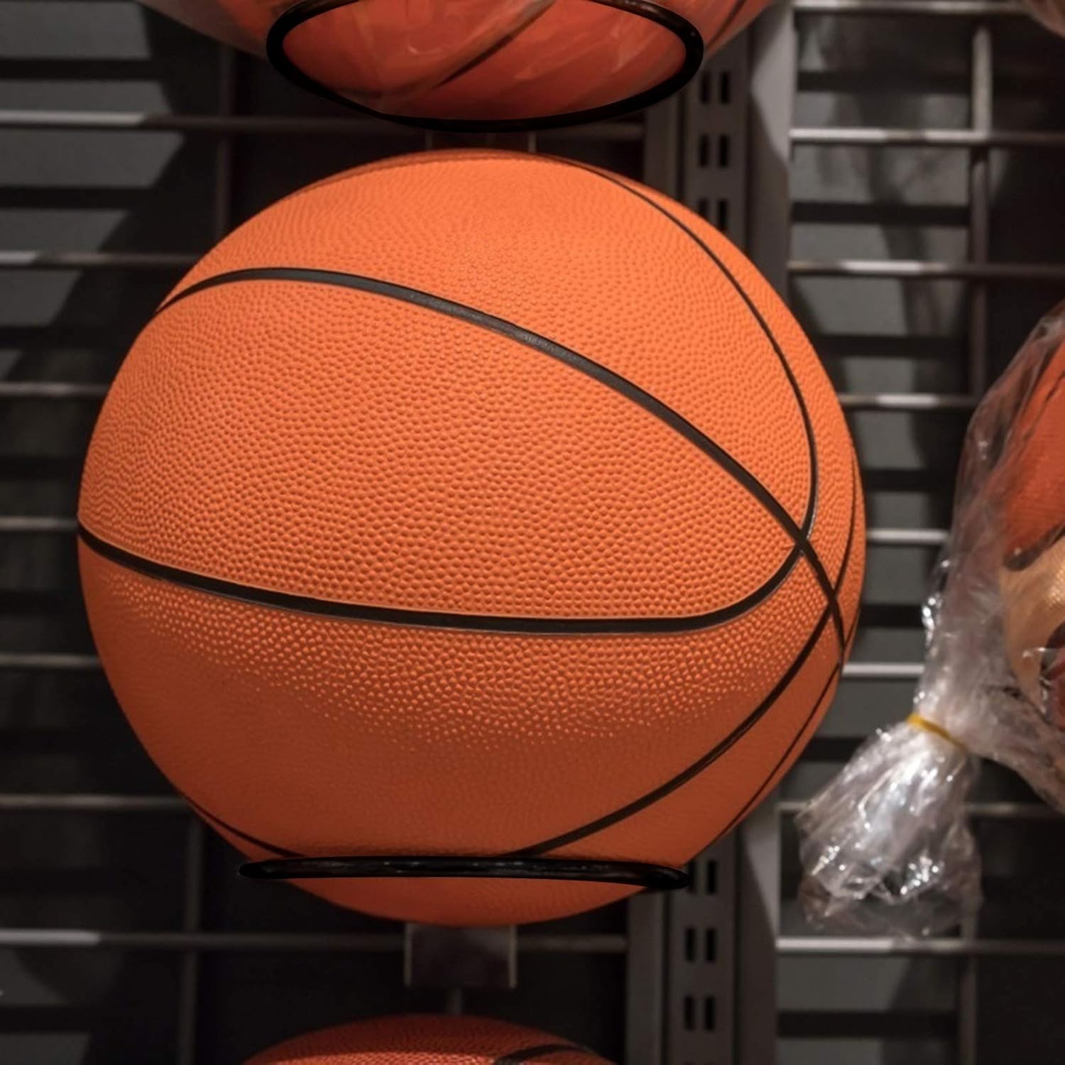 TAZEMAT 2 PCS Ball Storage Rack Black Ball Holder Wall Mount Basketball