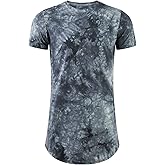 LETAOTAO Mens Tall T Shirts Tie Dye Shirts for Men Extra Long Tshirts Longline Hipster Print Tee for Tall Men