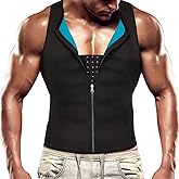 NonEcho Men Waist Trainer Vest Sweat Vest Hot Neoprene Zipper Sauna Girdle Tank Top Workout Shirt Shapewear Black