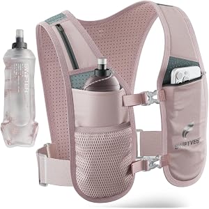 SWIFTVEST Running Phone Holder Vest with 500ml/17oz Water Bottle | Reflective Hydration Vest | Adjustable | Light | 6 Pockets