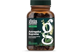 Gaia Herbs Astragalus Supreme - Immune & Antioxidant Support* - Herbal Supplement with Astragalus Root, Schisandra Berry & Ligustrum - 120 Vegan Liquid Phyto-Caps (60 Servings)