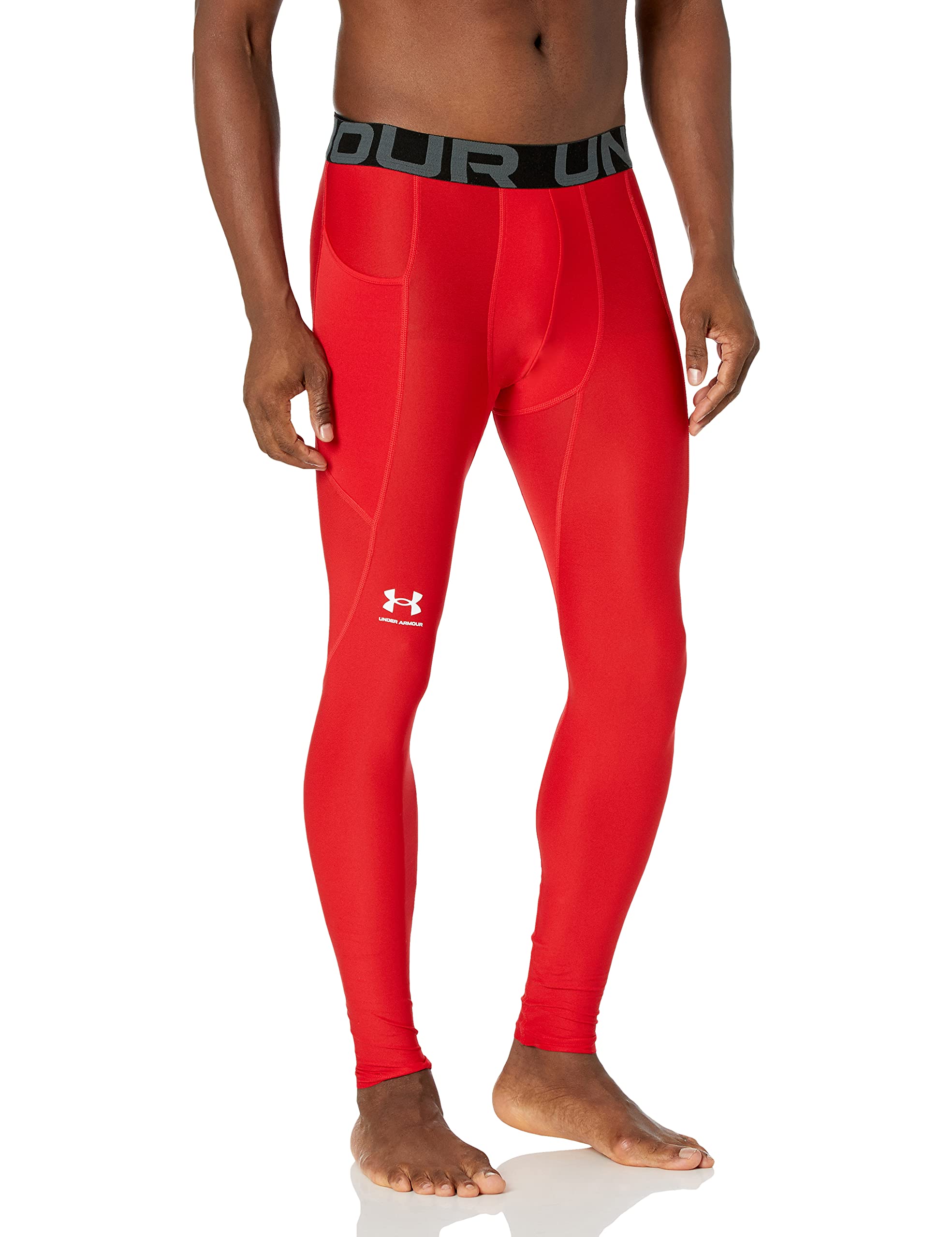 Under Armour Men's HeatGear Armour Leggings Red/White X-Small Image