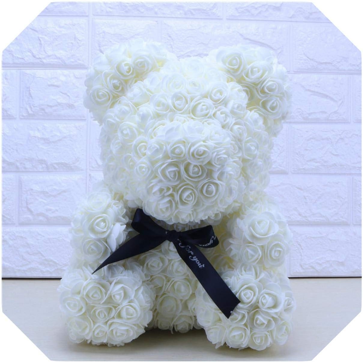 big bear made of roses