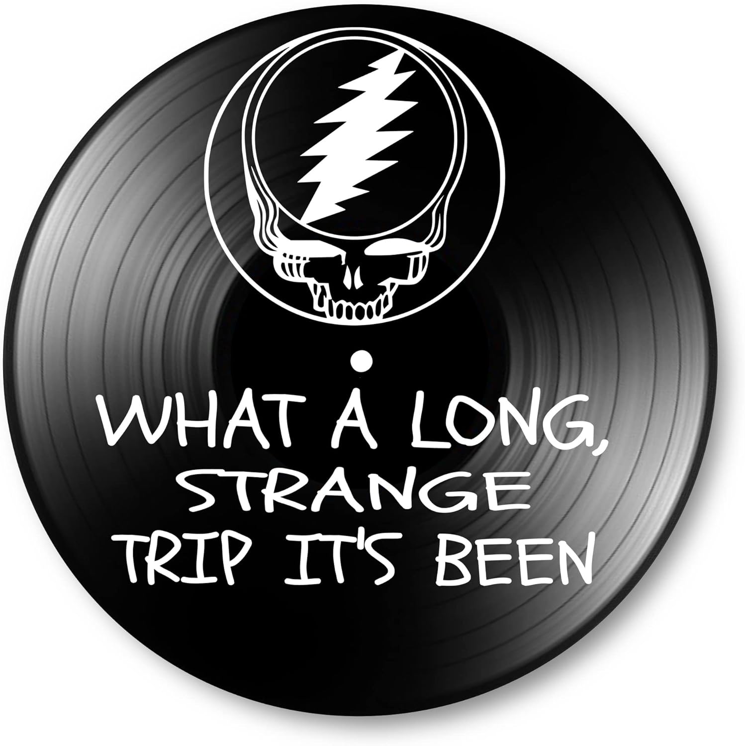 Mixed Media - Grateful Truckin' Song Lyric Art on a REAL Vinyl Record - Music Wall Art Decor