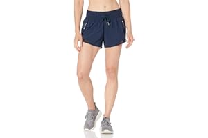 Amazon Essentials Women's Regular-Fit Athletic Ruched Waistband Woven Running Shorts