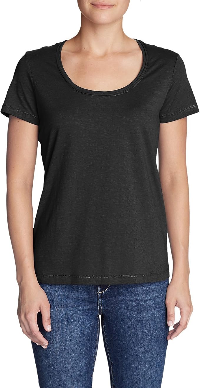 Eddie Bauer Ladies ScoopNeck TShirt Black Amazon.ca Clothing