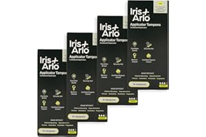 Iris + Arlo Organic Tampons, 100% Cotton, Glossed Cardboard Applicator | Super Tampons for Women + all Menstruators (56 Count