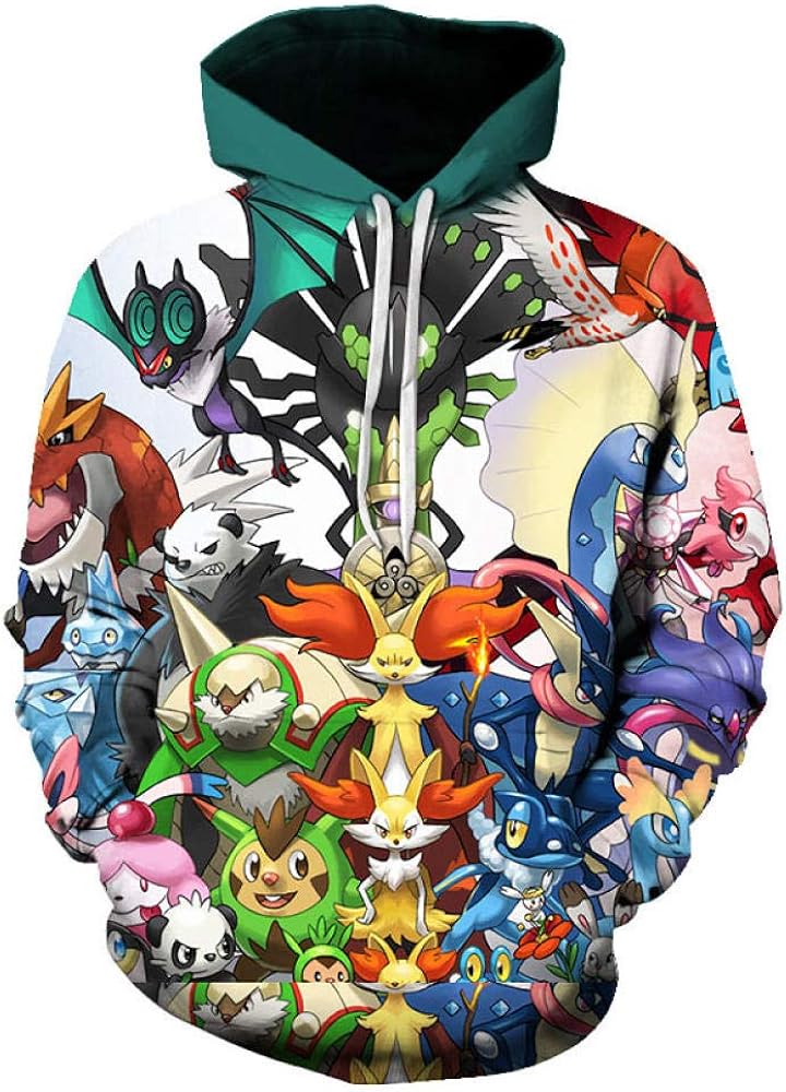 Anime Pokemon Hoodie 3D Print Hooded Sweatshirt Hooded-Is-2_Xxl: Amazon ...