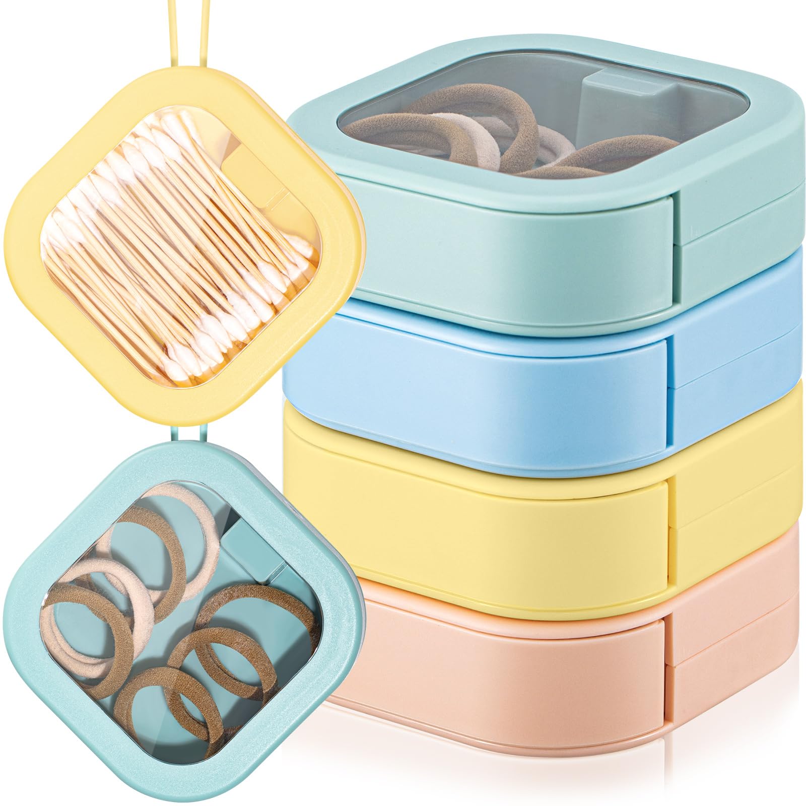 View 1 of ***MISSING PARTS***
Kathfly 4 Pcs Vivid Colors Hair Tie Organizer Portable Hair Accessory Storage Containers Stackable Tie Bobby Pin Holder Home Cotton Swab Dispenser Accessories Jewelry Organizer Box