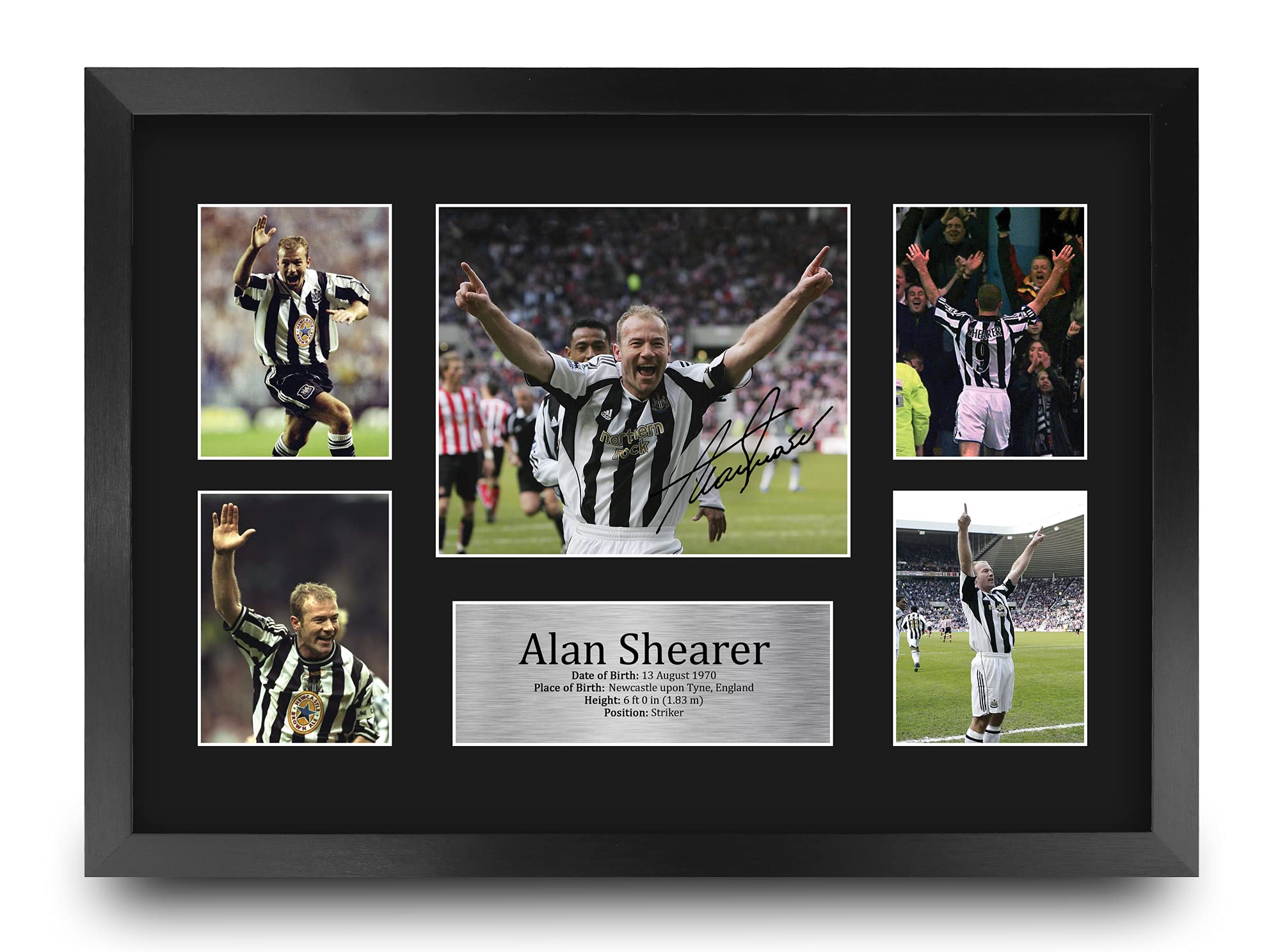 HWC Trading FR A3 Alan Shearer Magpies Gifts Printed Signed Autograph Picture for Football Fans and Supporters - A3 Framed