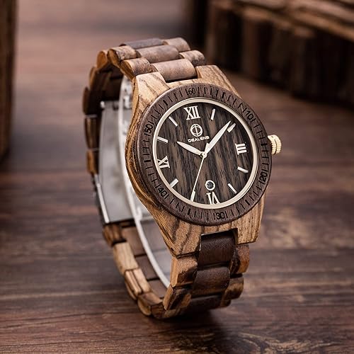 DEALENB Engraved Watches for Men,Handmade Personalized Engraved