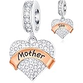 EMOSTAR Family Charms, 925 Sterling Silver Mother Father Daughter Son Sister Brother Godmother Nana Grandma Husband Wife Aunt Niece Cousin Uncle Best Friends, I Love You Dangle, fit European Bracelet