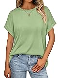 AUTOMET Womens Summer Tops Oversized Short Sleeve