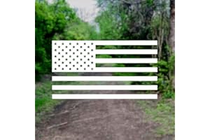 HILL COUNTRY VINYL American US Flag [Pick Color/Size] Vinyl Decal Sticker for Laptop/Car/Truck/Window/Bumper (5in x 2.8in, Gloss White)