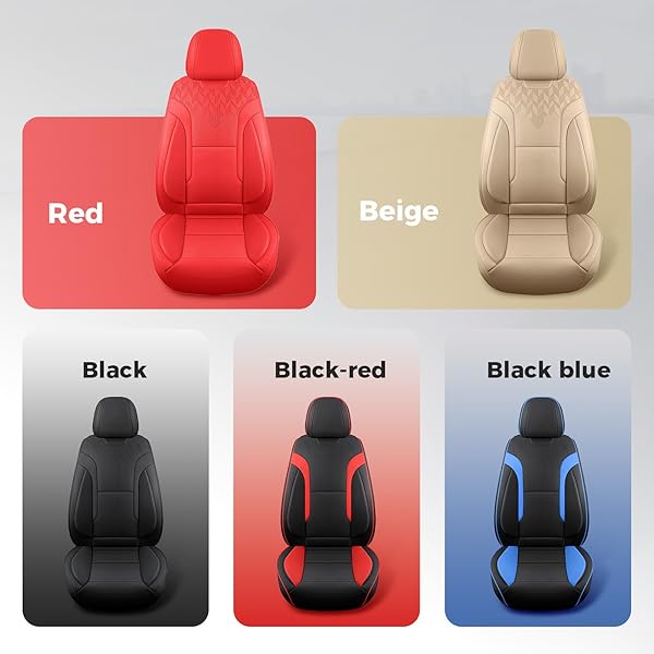 FEINEPRO BEIGE CAR SEAT COVERS FULL SET – BREATHABLE FAUX LEATHER UNIVERSAL 5 SEAT COVERS FOR CARS, AUTOMOTIVE PROTECTOR FIT FOR MOST SEDAN SUV PICK-UP TRUCK