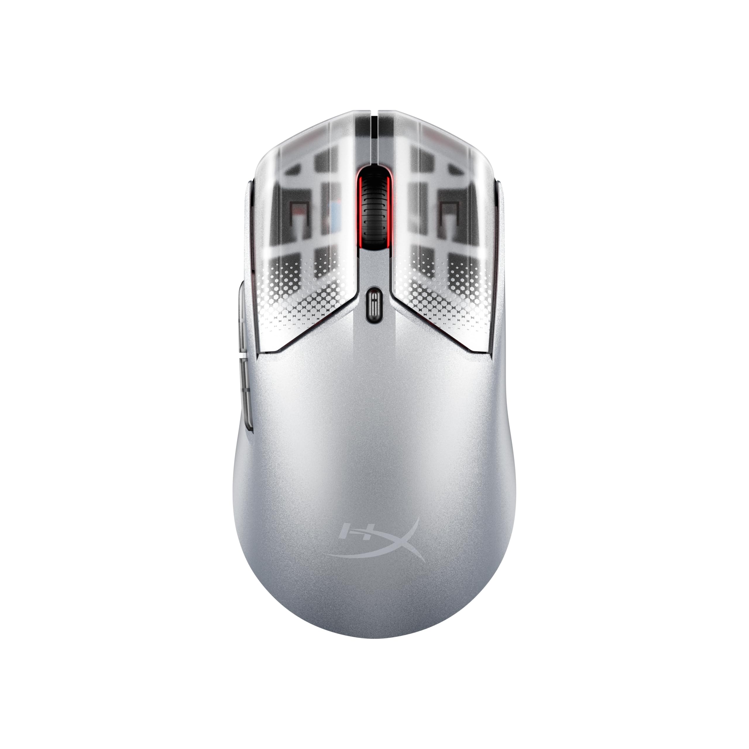 HyperX Pulsefire Haste 2 S Kabellose Gaming-Maus, Magnesiumgehäuse, Ultra-leicht, 64 g, Akku 120 h, Glass Skates, 26 K Sensor, Silber